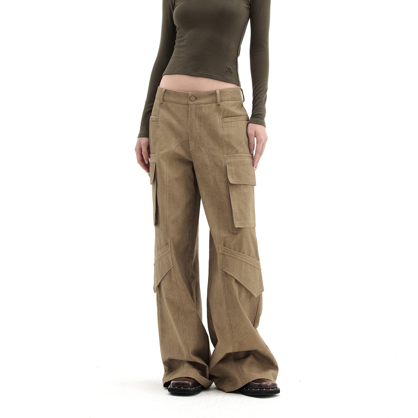 "Precipitation" Multi-pocket cargo pants (khaki/gray)